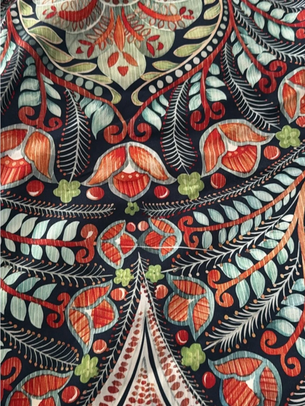 Boho Floral Print Maxi Dress - Navy, Coral & Mint